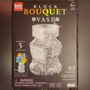 Clear Block Flower Bouquet Vase